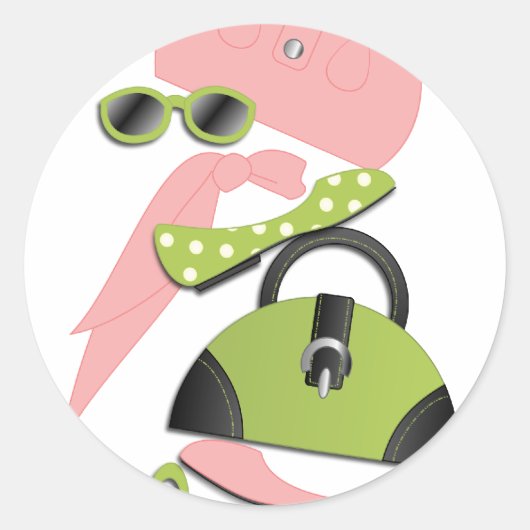 Mode vindt ronde sticker (Voorkant)
