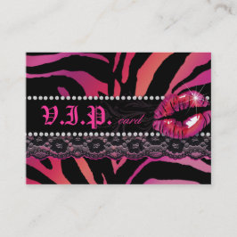 Mode VIP-kaartlezer Lips Zebra Roze rood Klantenkaartje