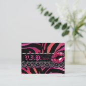 Mode VIP-kaartlezer Lips Zebra Roze rood Klantenkaartje (Staand voorkant)