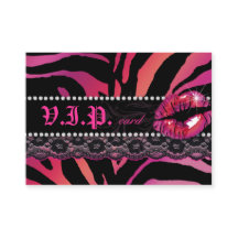 Mode VIP-kaartlezer Lips Zebra Roze rood