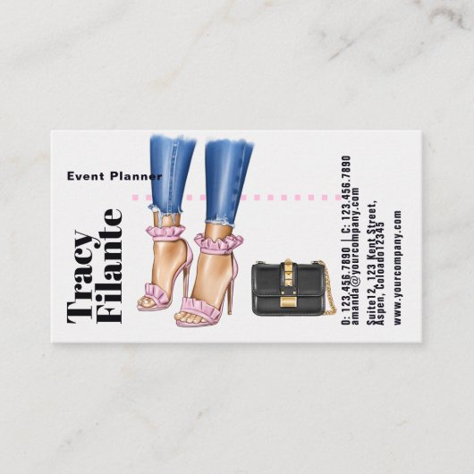 Mode Visitekaartje Glam Chic Diamond (Voorkant)