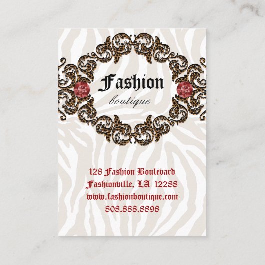 Mode Visitekaartje Handtas Boot Lederen Zebra (Achterkant)