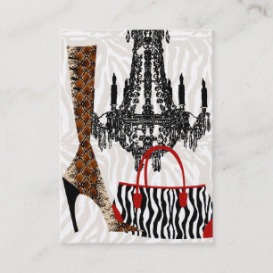 Mode Visitekaartje handtas Leder Zebra