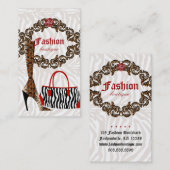 Mode Visitekaartje Handtas Leder Zebra 2 (Voorkant / Achterkant)