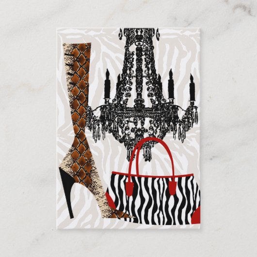 Mode Visitekaartje handtas Zebra laarzen (Voorkant)