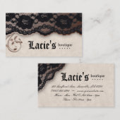 Mode Visitekaartje Lace Ivory Brown Black (Voorkant / Achterkant)
