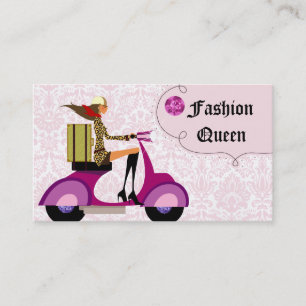 Mode Visitekaartje Scooter Woman Roze