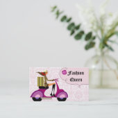Mode Visitekaartje Scooter Woman Roze (Staand voorkant)