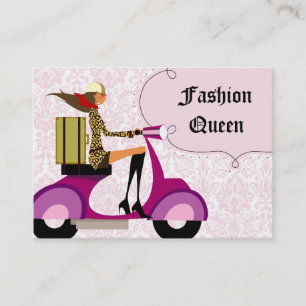 Mode Visitekaartje Scooter Woman Roze