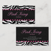 Mode Visitekaartje Zebra Roze Stippen (Voorkant / Achterkant)