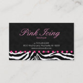 Mode Visitekaartje Zebra Roze Stippen (Achterkant)