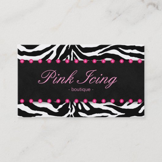 Mode Visitekaartje Zebra Roze Stippen (Voorkant)