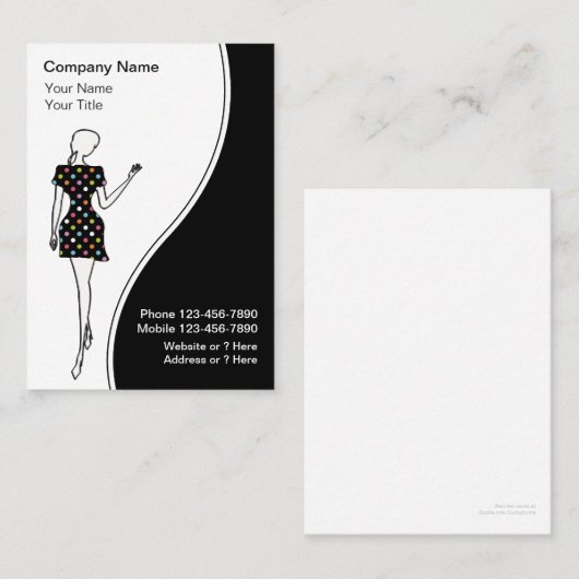 Mode Visitekaartjes (Voorkant / Achterkant)