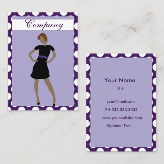 Mode Visitekaartjes (Voorkant / Achterkant)