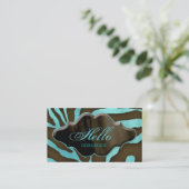 Mode Visitekaartjes Dierlijk Zebra Blauw (Staand voorkant)