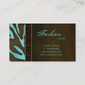 Mode Visitekaartjes Dierlijk Zebra Blauw (Achterkant)