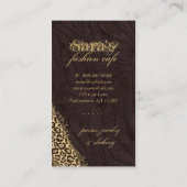 Mode Visitekaartjes Dierlijke luipaard Suede Zebra (Achterkant)