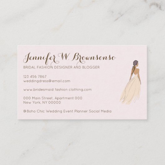 Mode voor de bruiloft van de Bridesmaid-partij Visitekaartje (Achterkant)