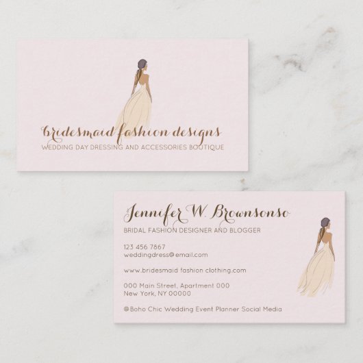 Mode voor de bruiloft van de Bridesmaid-partij Visitekaartje (Voorkant / Achterkant)