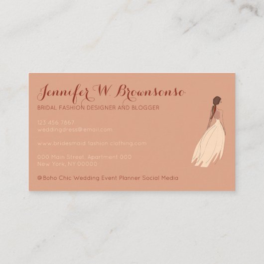 Mode voor de jurk van de bruiloft Bridesmaid Event Visitekaartje (Achterkant)