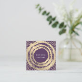 Mode voor gebeurtenisplanner Muziek Blogger Paars Vierkante Visitekaartje (Staand voorkant)