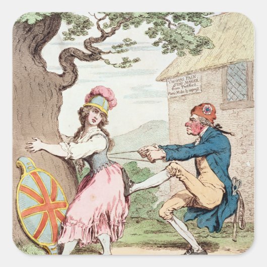 Mode voor het gemak of een goede grondwet..." vierkante sticker (Voorkant)