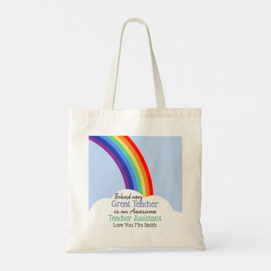 Mode voor onderwijsassistent-regenbooggeschenk tote bag (Achterkant)