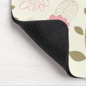 Mode voor roze en groene Retro Floral Muismat (Hoek)