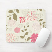 Mode voor roze en groene Retro Floral Muismat (Met muis)