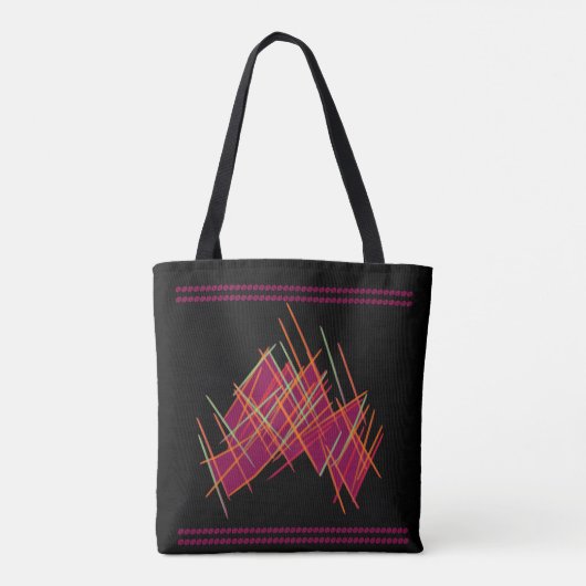 mode voor zwart-wit en lichtrood kunstontwerp tote bag (Achterkant)