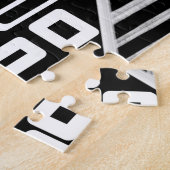 Mode voor zwarte en witte baan 2022 geïnspireerd legpuzzel (Zijkant)