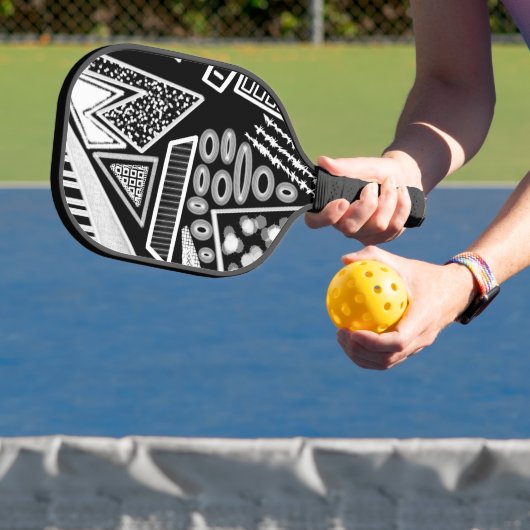 Mode voor zwarte en witte baan 2022 geïnspireerd pickleball paddle (Insitu)