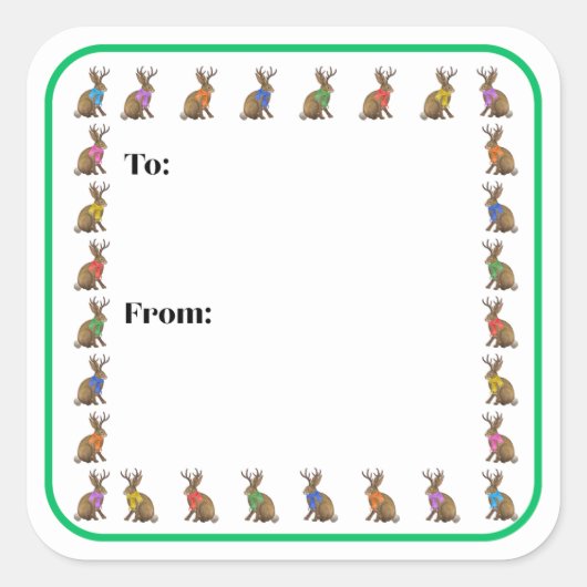 Mode Vooruit Jackalope Sticker (Voorkant)