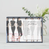 Mode Voorwaarts Meisje Tijd Uitnodigingen (Staand voorkant)