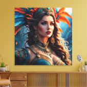 Mode vrouw beeldende kunst canvas afdruk (Insitu (Woonkamer))