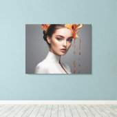 Mode vrouw beeldende kunst canvas afdruk (Insitu (Houten vloer))
