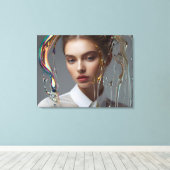 Mode vrouw beeldende kunst canvas afdruk (Insitu (Houten vloer))