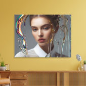 Mode vrouw beeldende kunst canvas afdruk (Insitu (Woonkamer))
