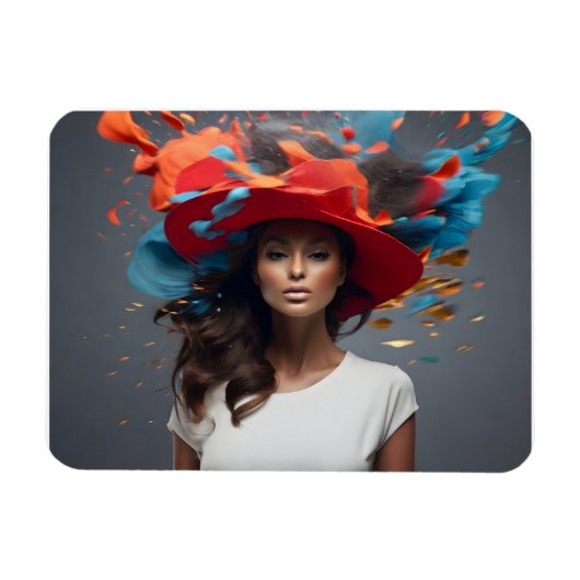 Mode vrouw beeldende kunst magneet (Horizontaal)