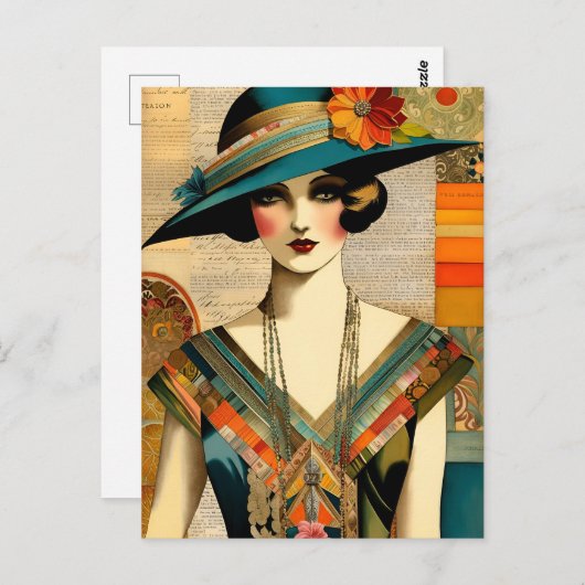  Mode Vrouw Briefkaart (Voorkant / Achterkant)