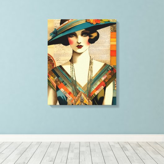 Mode Vrouw Canvas Afdruk (Insitu (Houten vloer))