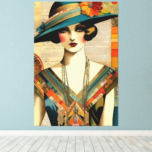 Mode Vrouw Canvas Afdruk (Insitu (Houten vloer))