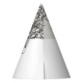 Mode Vrouw: Grafische zwarte lijnen Feesthoedjes (Achterkant)