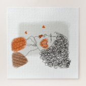 Mode Vrouw: Grafische zwarte lijnen Legpuzzel (Horizontaal)