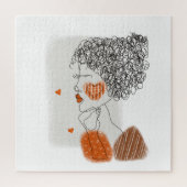 Mode Vrouw: Grafische zwarte lijnen Legpuzzel (Verticaal)