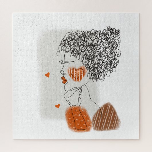 Mode Vrouw: Grafische zwarte lijnen Legpuzzel (Verticaal)