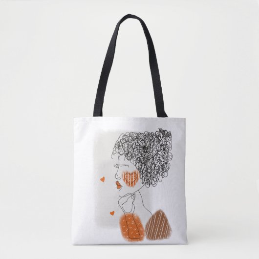 Mode Vrouw: Grafische zwarte lijnen Tote Bag (Voorkant)