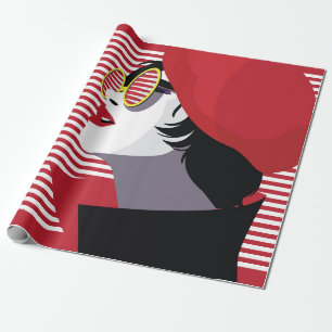 Mode vrouw in stijl pop kunst. cadeaupapier