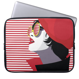 Mode vrouw in stijl pop kunst. laptop sleeve
