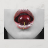 Mode vrouw met kersenlippen briefkaart (Voorkant)